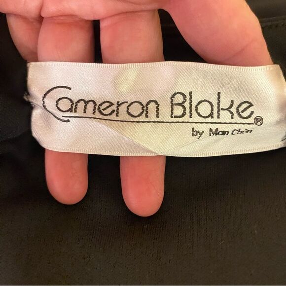 Cameron Blake Elegant Black Evening Gown Sleeveless Layered Midi Womens Sz 20 - Picture 4 of 7